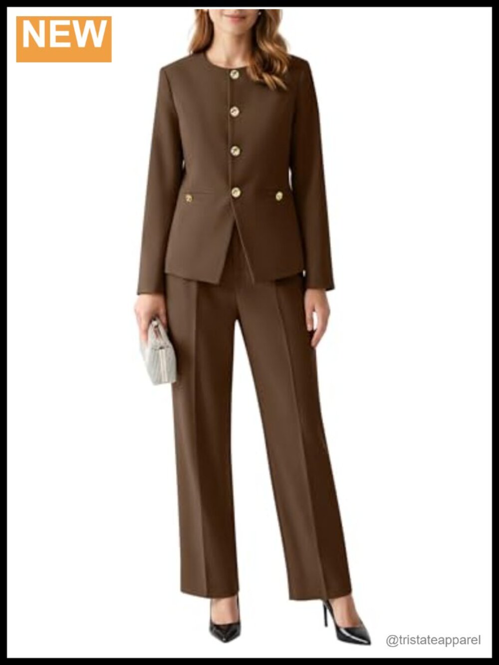 Women's 2 Piece Business Casual Blazer & Wide Leg Pants Suit Set